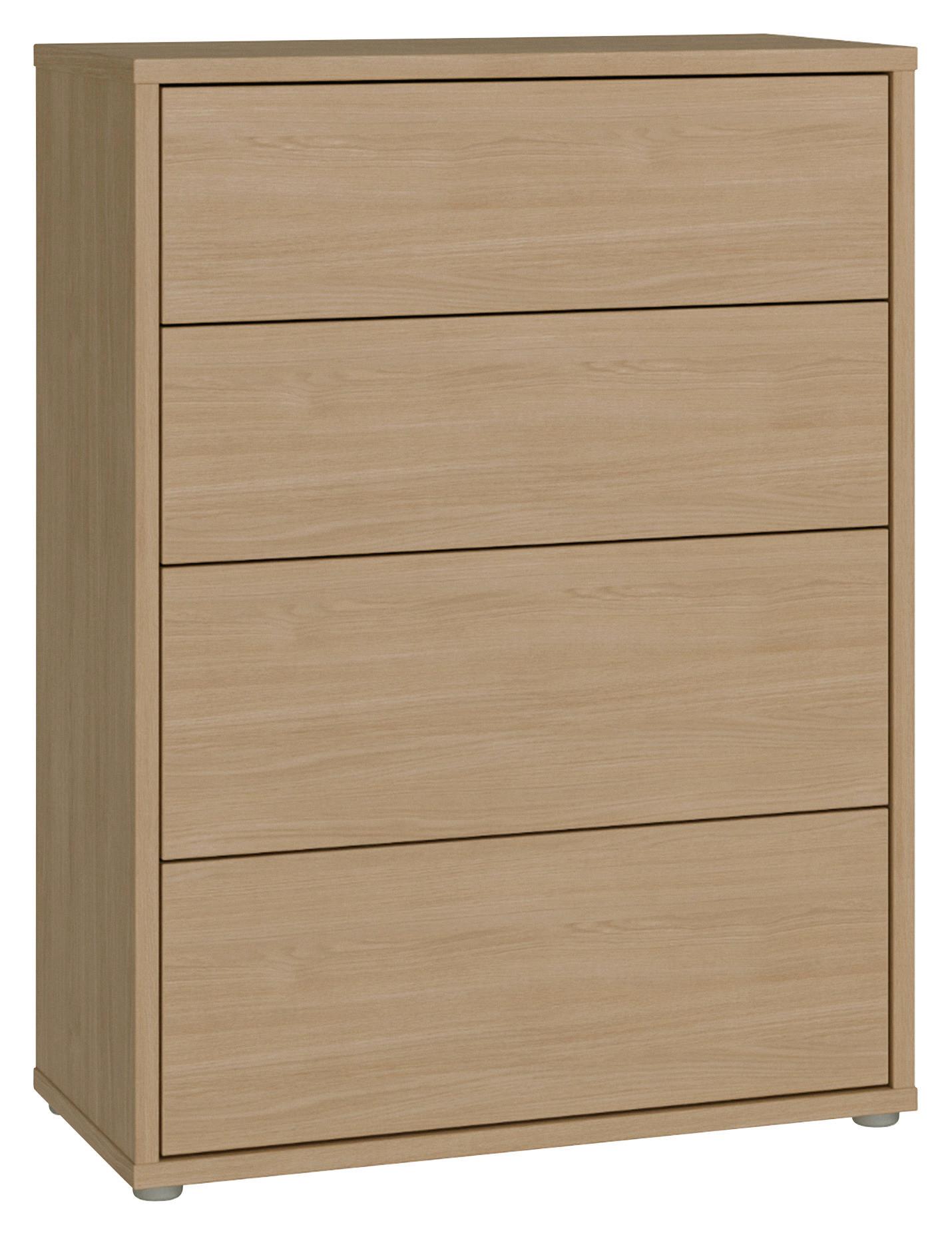 Komoda Alice, Barva Hrasta - srebrne barve/barve hrasta, Trend, umetna masa/leseni material (75/99/35cm) - Carryhome
