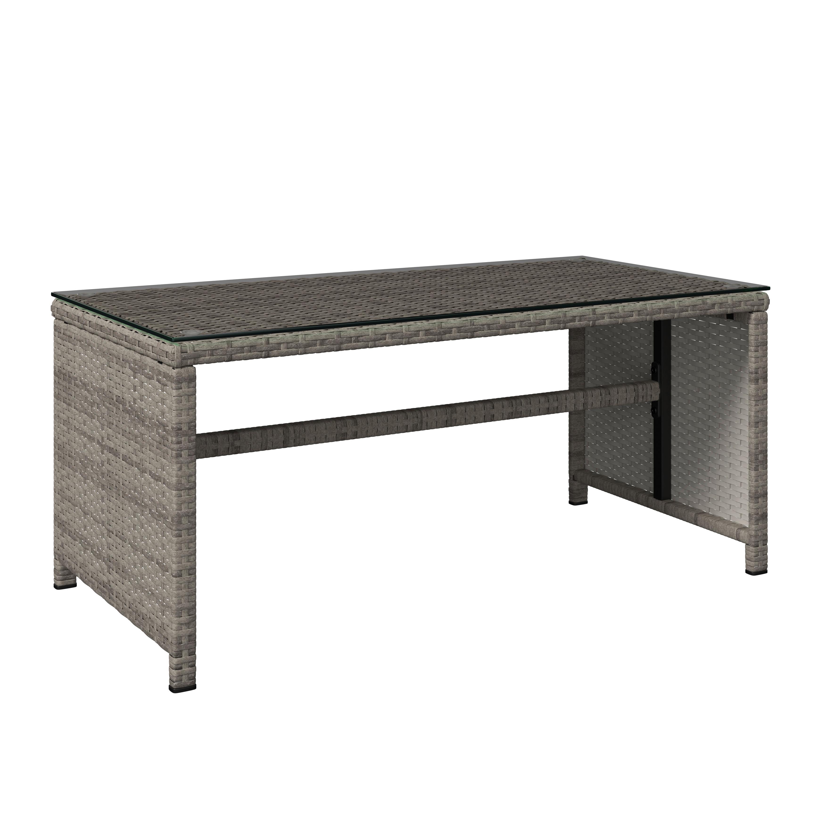 UTEMÖBLER SET MICHELLE 2 - klar/ljusgrå, Basics, metall/glas (62/107/76cm)