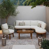 Lounge Garitura Belaya, Bela, 4-Delni Set - siva/barva oreha, Moderno, kovina/tekstil (244/205cm) - Bessagi Garden