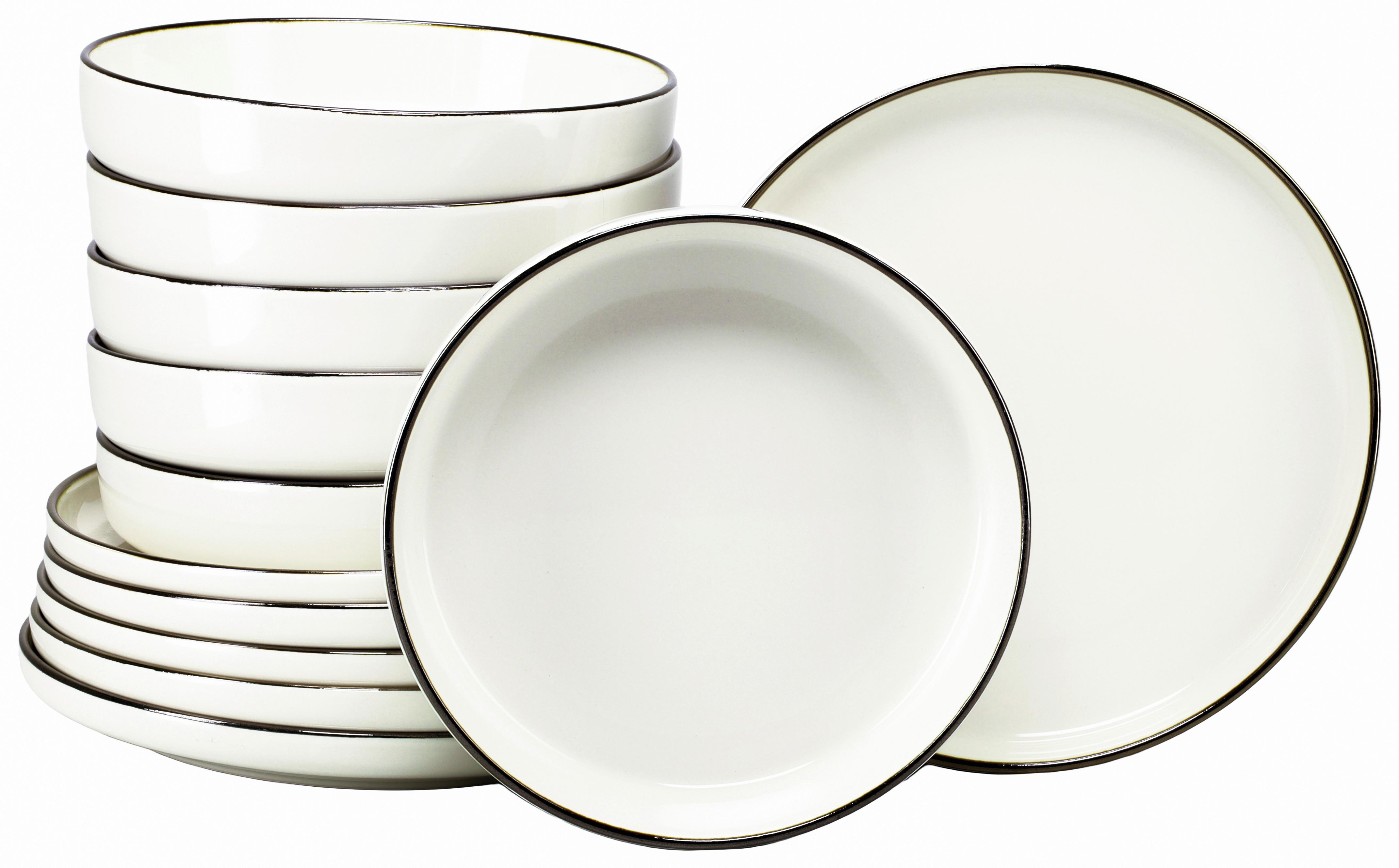 Tafelservice 24793 Nordic Festive Creme - Goldfarben/Creme, Basics, Keramik - Creatable