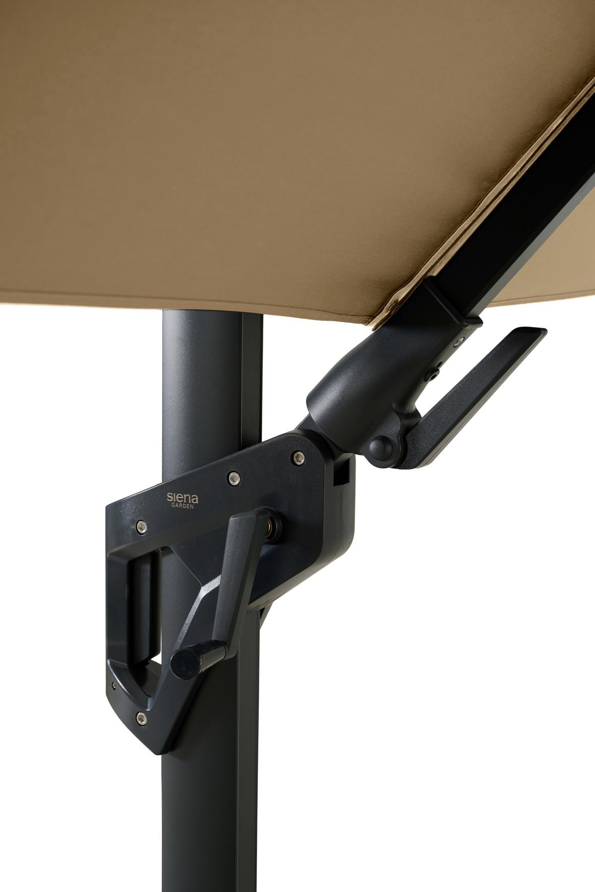 AMPELSCHIRM T50072 - Taupe/Anthrazit, MODERN, Textil/Metall (300/300cm) - Siena Garden