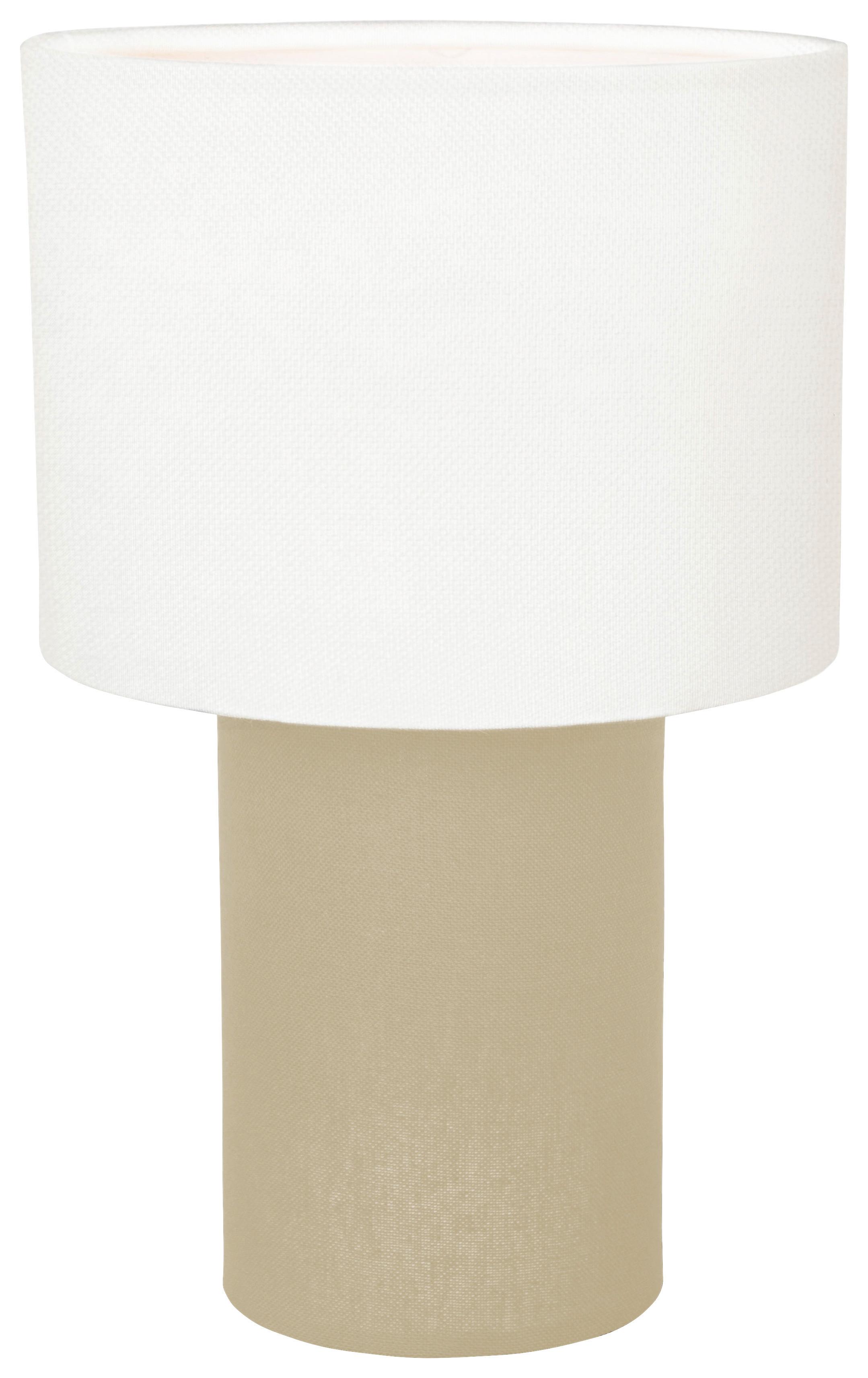 Tischleuchte Bulgi max. 25 Watt - Weiss/Naturfarben, Konventionell, Kunststoff/Textil (20/30cm)