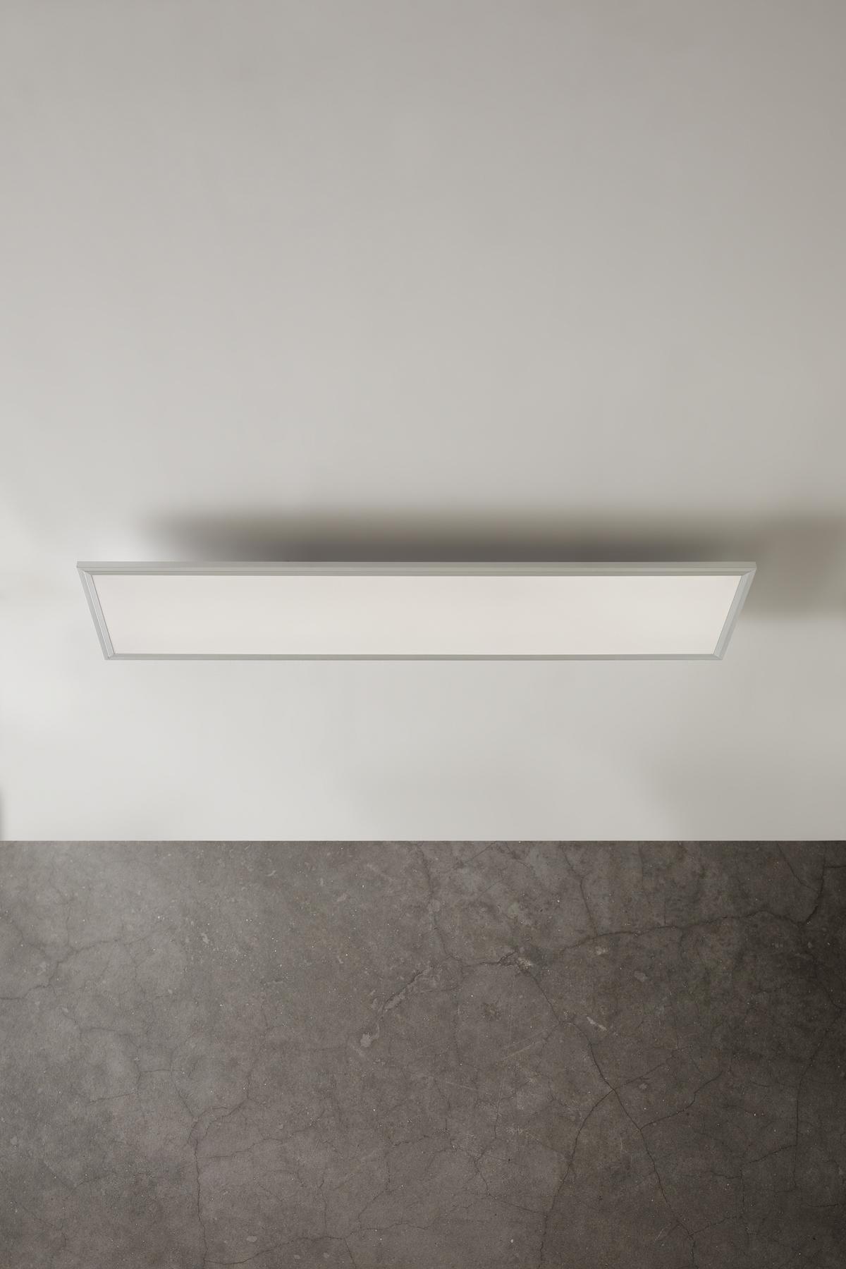 Plafonnier LED Cornelius max. 40 Watt - blanc, Modern, matière synthétique (120/30/7,5cm) - Premium Living