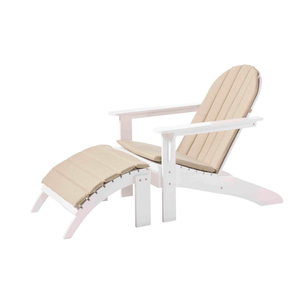 Gartenliege Adirondack - Weiss Hochglanz, Natur, Holz (105/88/80cm) - Gardenson