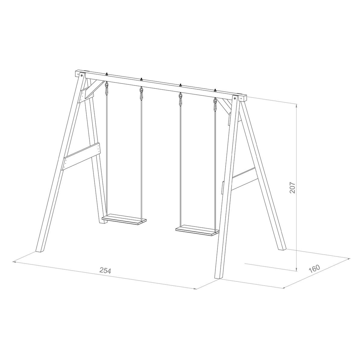 Schaukel Braun/Weiß - Braun/Weiß, KONVENTIONELL, Holz (254/207/160cm) - Ambia Garden