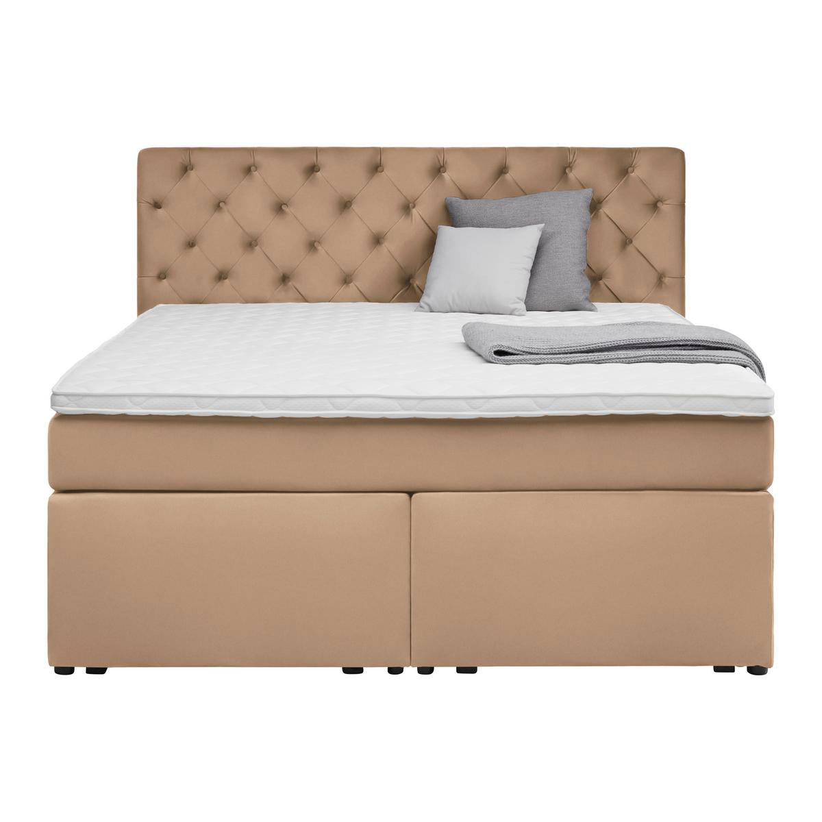 Boxspringbett Chester Terracotta ca. 160x200cm - Terracotta/Schwarz, Holzwerkstoff/Kunststoff (160/200cm) - Mömax
