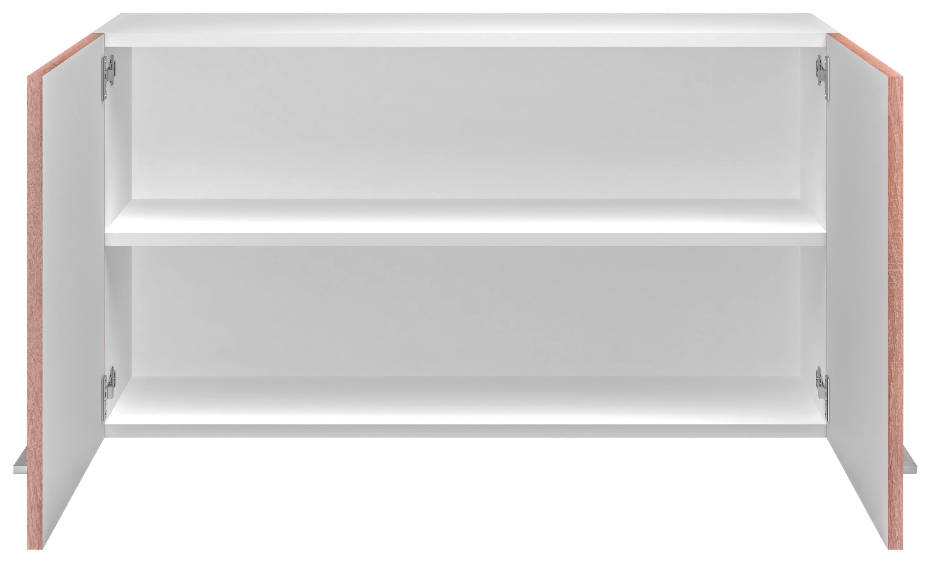 Kuhinjska Zgornja Omarica Samoa, Barva Hrasta - bela/barve aluminija, Konvencionalno, umetna masa/leseni material (100/54,8/32cm) - FlexWell