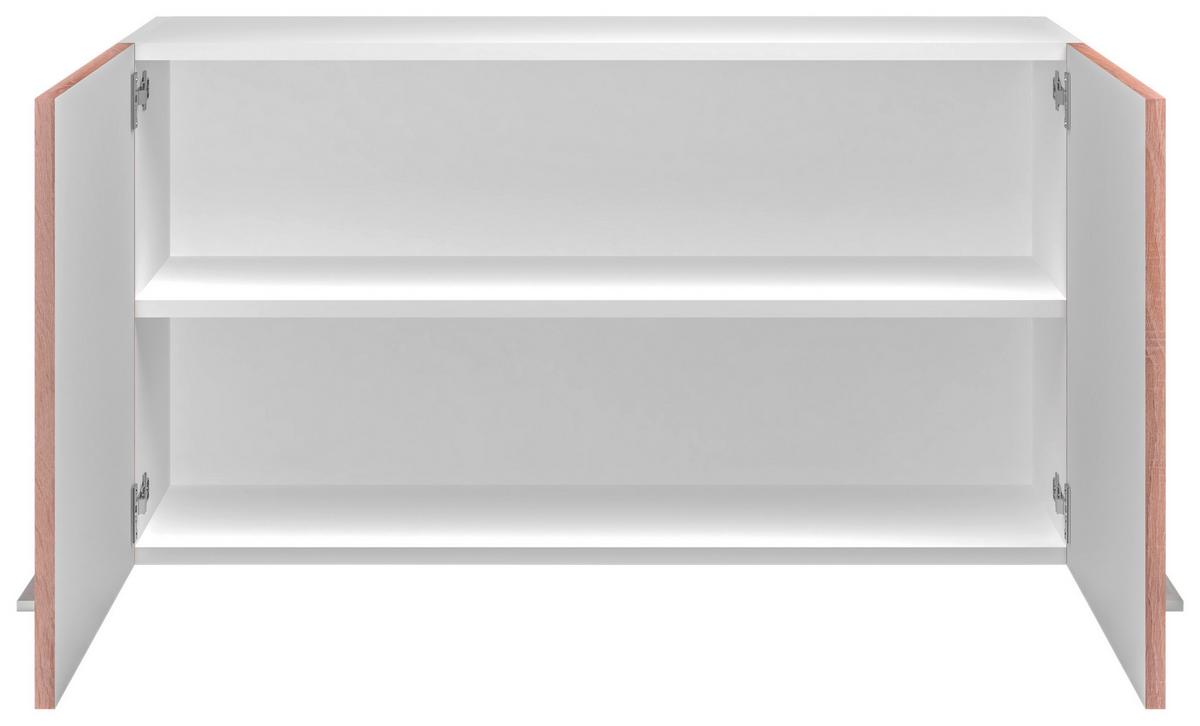 Kuhinjska Zgornja Omarica Samoa, Barva Hrasta - bela/barve aluminija, Konvencionalno, umetna masa/leseni material (100/54,8/32cm) - FlexWell
