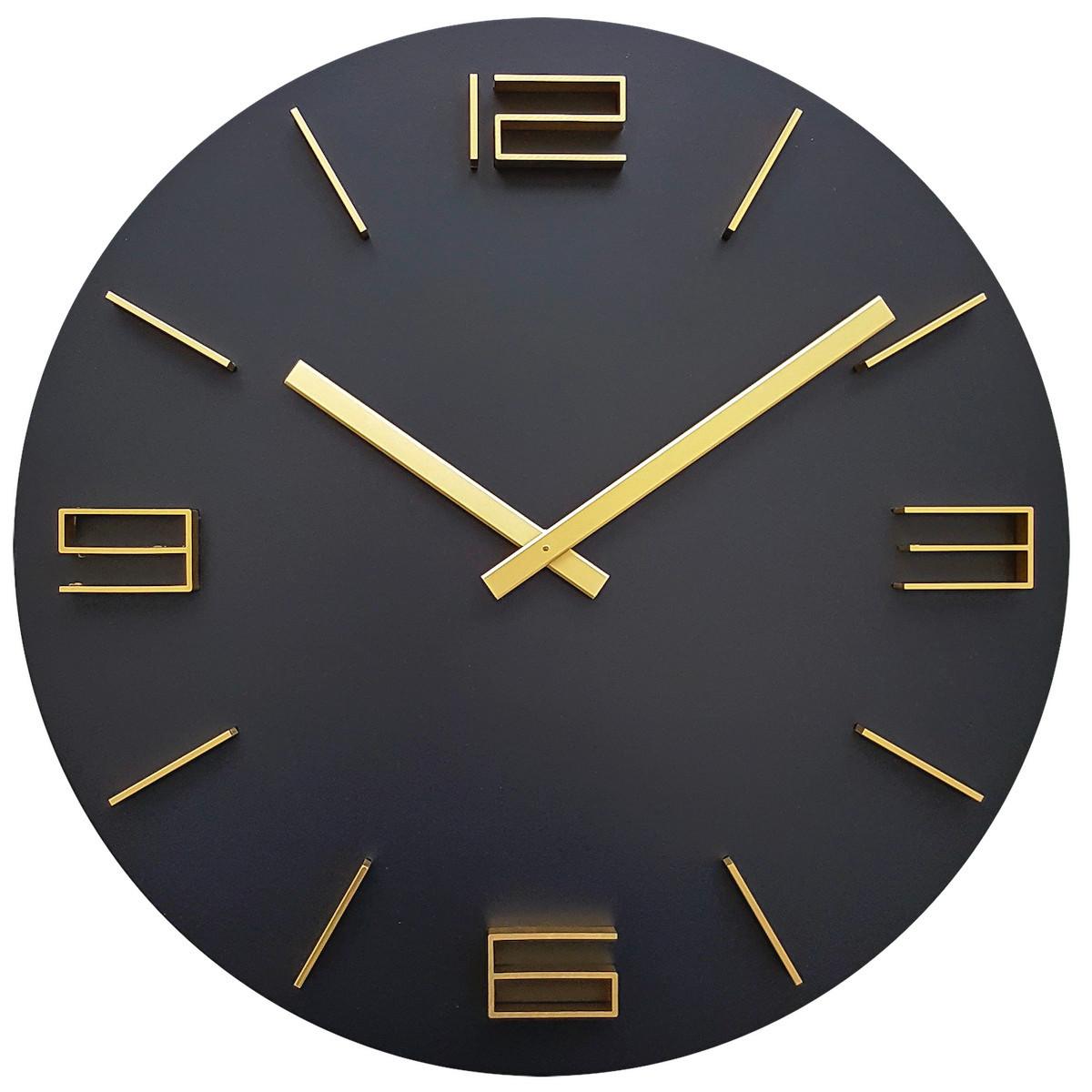 Wanduhr Gera Schwarz/Gold - Goldfarben/Schwarz, Basics, Holz (39,5/39,5/4cm) - Nextime