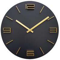 Wanduhr Gera Schwarz/Gold - Goldfarben/Schwarz, Basics, Holz (39,5/39,5/4cm) - Nextime