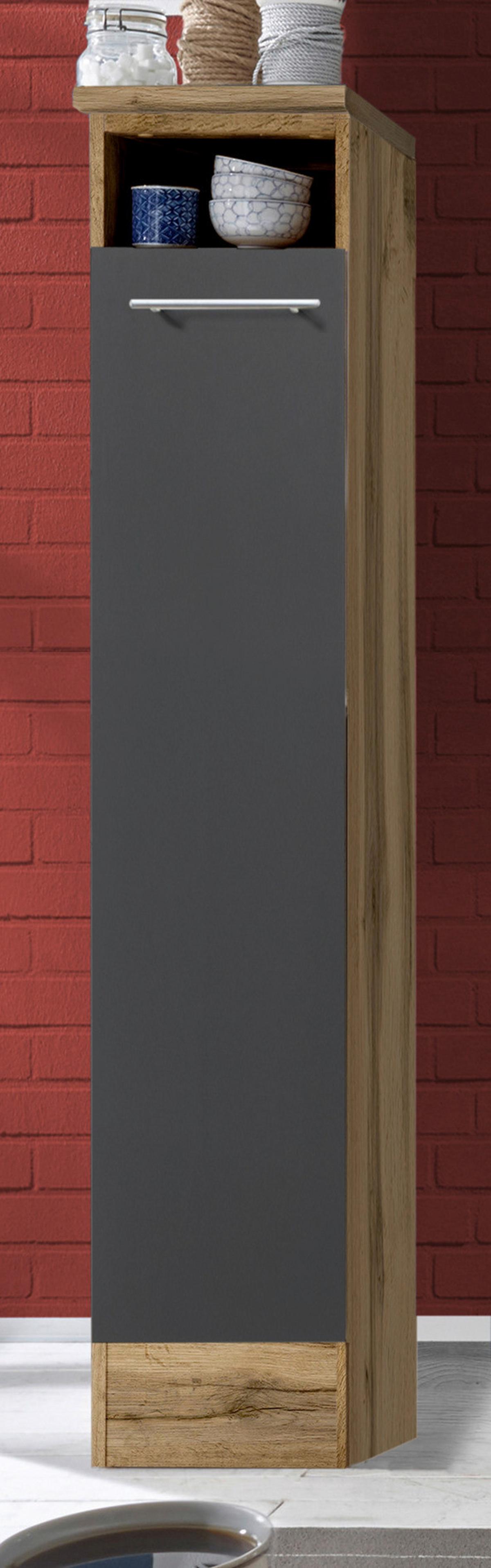 Küchenleerblock LBBEKB250EGC - Wildeiche/Edelstahlfarben, Basics, Holzwerkstoff/Metall (250cm) - Respekta