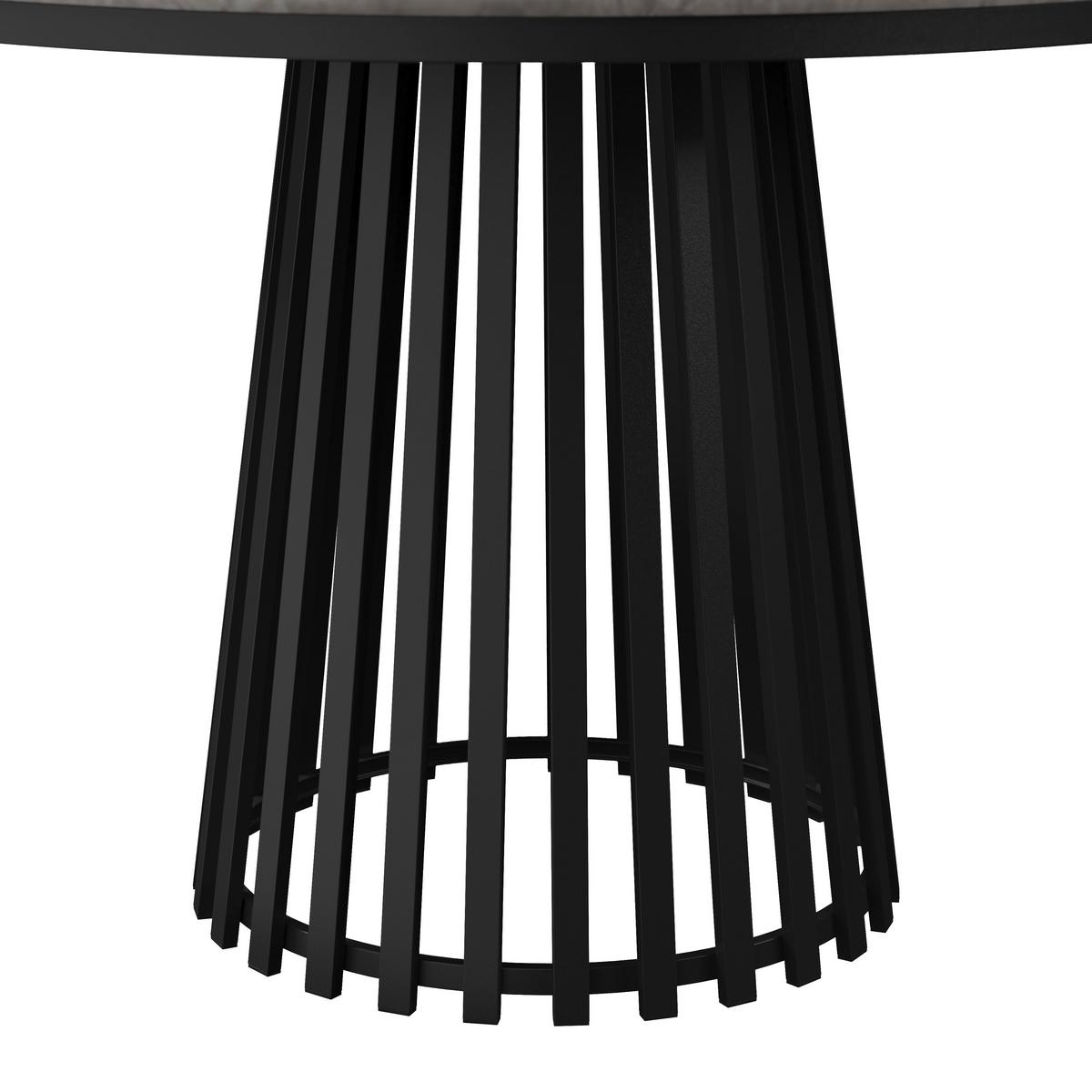 Esstisch rund Pela Grau/ Schwarz MDF Ø ca. 110 cm - Schwarz/Grau, MODERN, Holzwerkstoff/Stein (110/75cm) - Bessagi Home