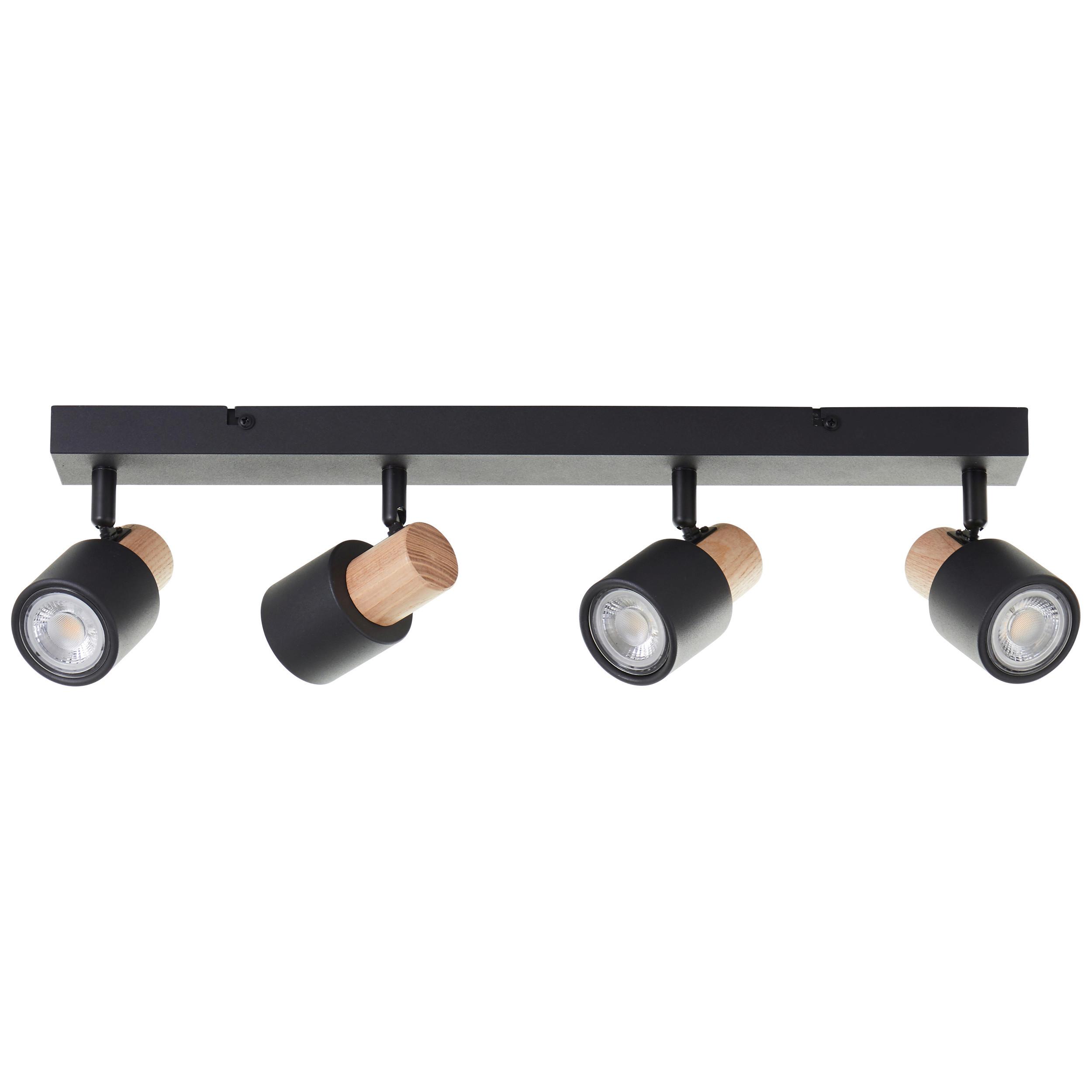 Strahler Pini BA4 Schwarz/Holz max. 10 Watt - Basics, Holz/Metall (58,3/14,5/6cm) - Brilliant