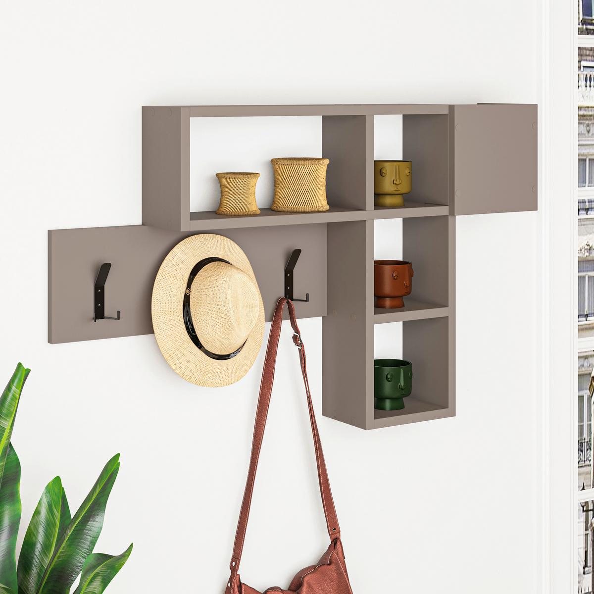 Wandgarderobe Game ca.99,5x61x15cm Mokka - Mokka, Design, Holzwerkstoff (99.5/61/15cm) - Livetastic