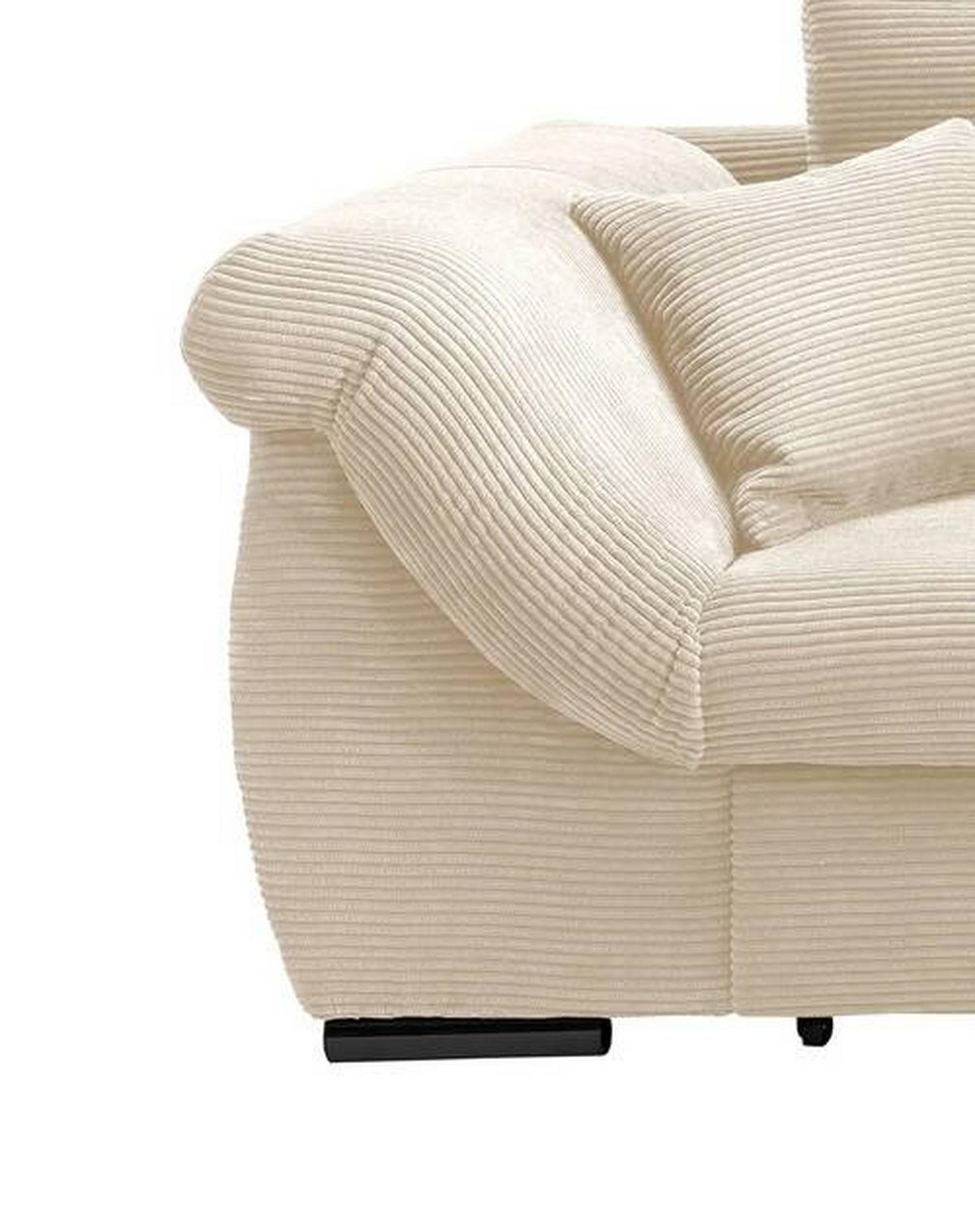 Wohnlandschaft Frederico Beige Cord - Beige/Schwarz, MODERN, Holz/Textil (302/188cm) - MID.YOU