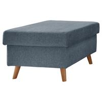 Hocker Valentina Blau Struktur - Blau/Naturfarben, KONVENTIONELL, Holz/Textil (61/43/61cm) - P & B