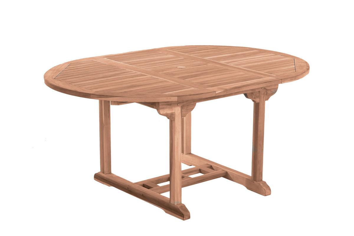 Gartentisch ausziehbar Naturf. Teakholz ca. 120-170x120 cm - Naturfarben, Natur, Holz (120-170/120/75cm) - Gardenson