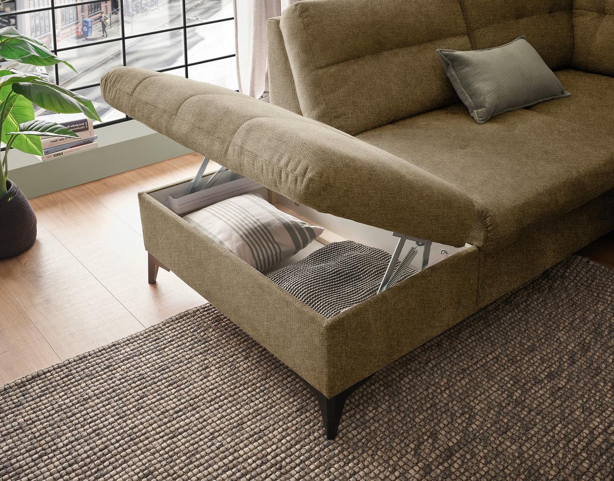 Wohnlandschaft Durban U ca. 218x324x170 cm Terracotta - Sandfarben/Schwarz, KONVENTIONELL, Kunststoff/Textil (218/324/170cm) - MID.YOU