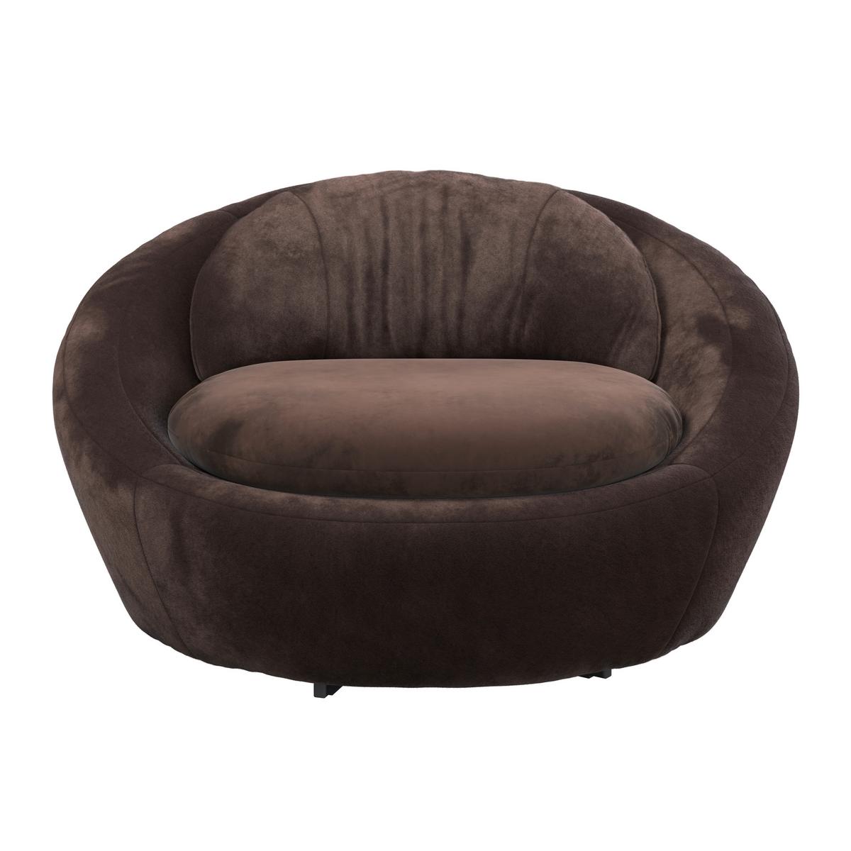 Designsessel Pio drehbar Braun - Schwarz/Braun, MODERN, Textil/Metall (130/80/112cm) - Mömax