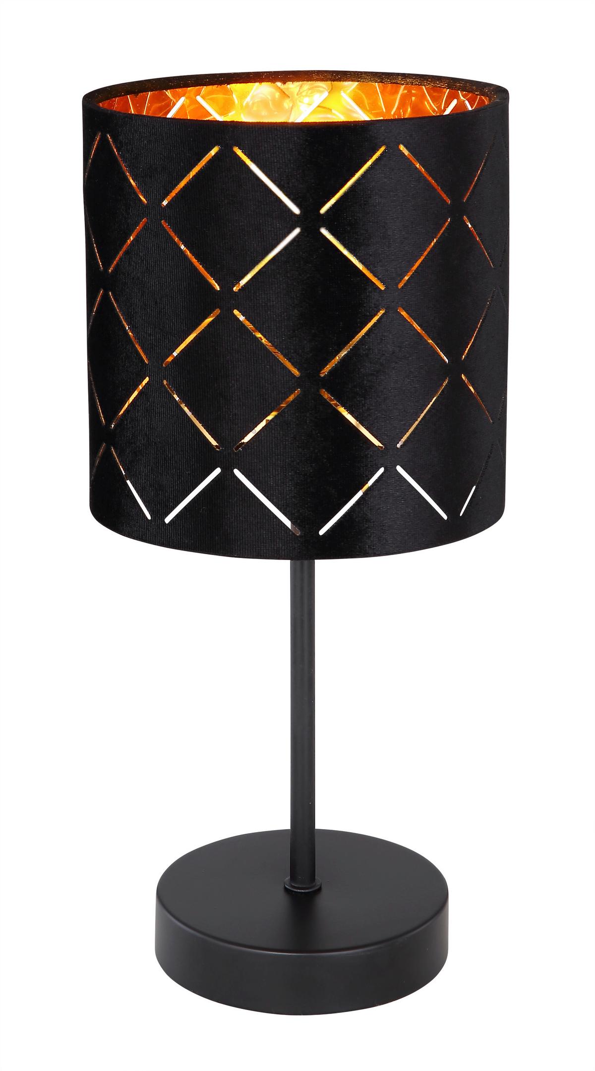 Stolna Svjetiljka Crna Boja - crna, Basics, metal/tekstil (15/35cm) - Globo
