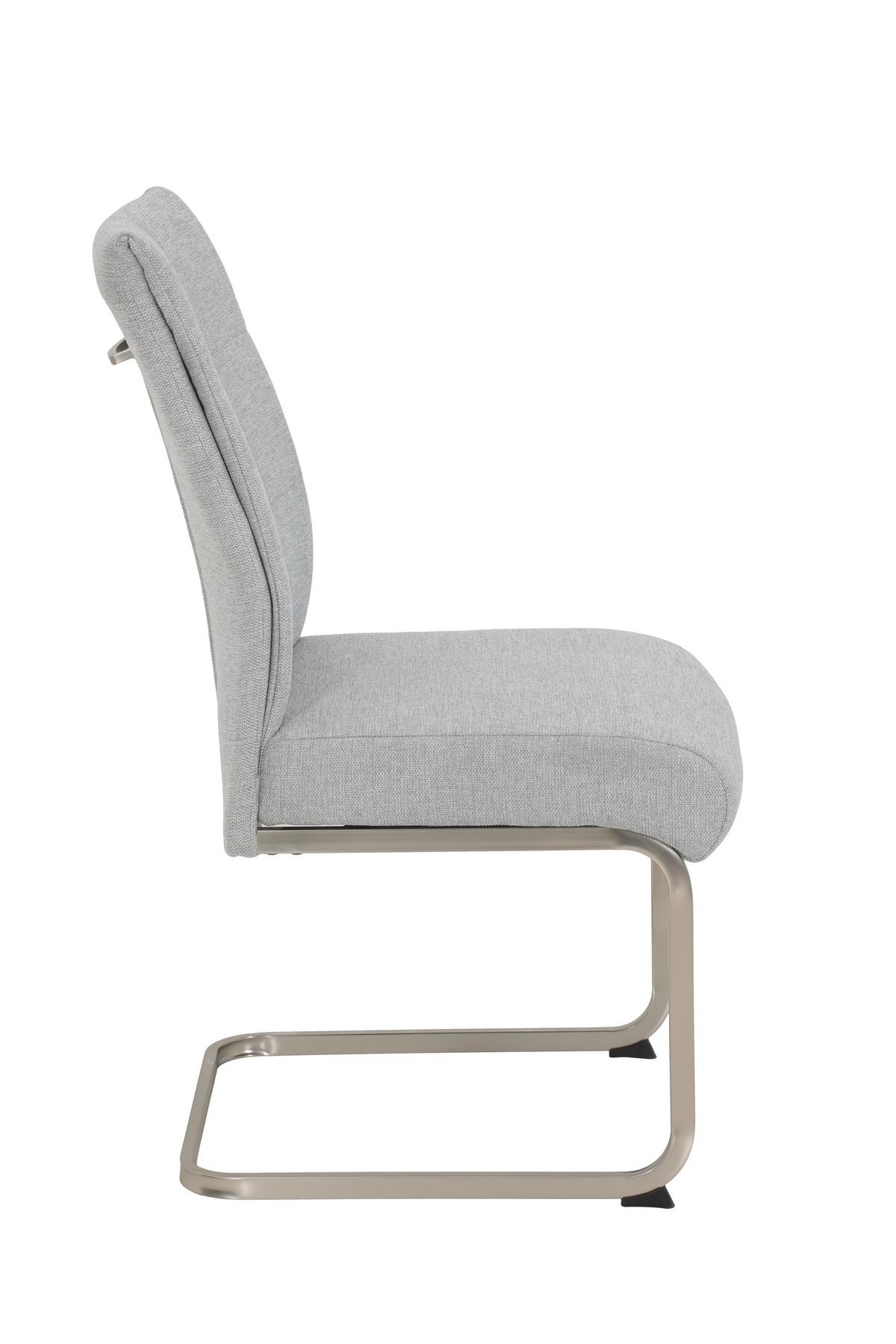 SCHWINGSTUHL-SET INES S 2ER-SET - Edelstahlfarben/Grau, MODERN, Textil/Metall (50/99/66cm) - MID.YOU