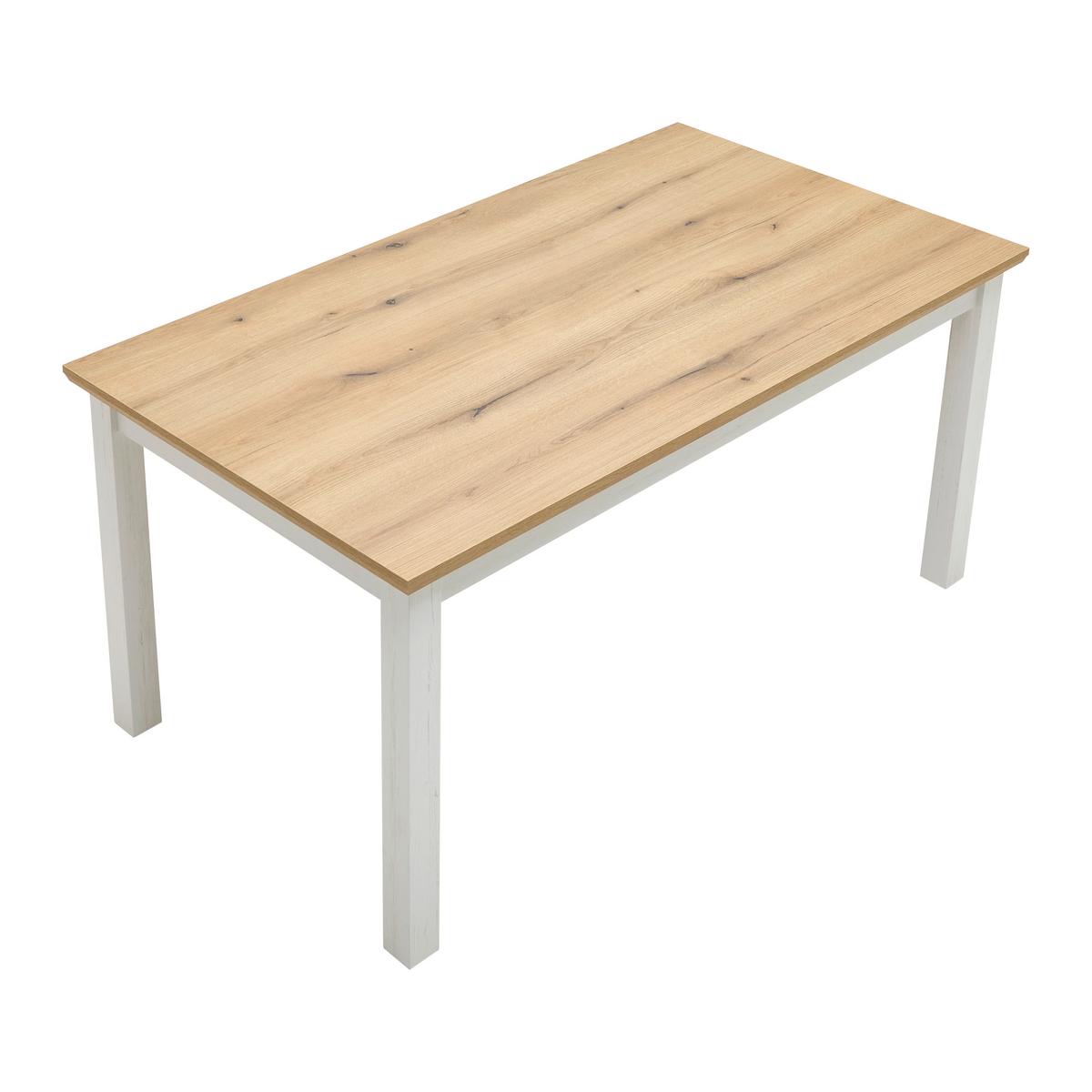 Esstisch Korsika Eichefarben/Weiß - Eichefarben/Weiß, ROMANTIK / LANDHAUS, Holzwerkstoff (160/76/90cm) - Mömax