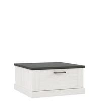 Klubska Miza Montreal, Bela, Barva Pinije - črna/barve pinije, Konvencionalno, kovina/leseni material (85/43,4/85cm) - Premium Living