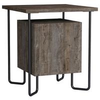 Nachttisch Acres ca. 40x45x40 cm Dunkelbraun - Dunkelbraun/Schwarz, Design, Holzwerkstoff/Metall (40/45/40cm) - Livetastic