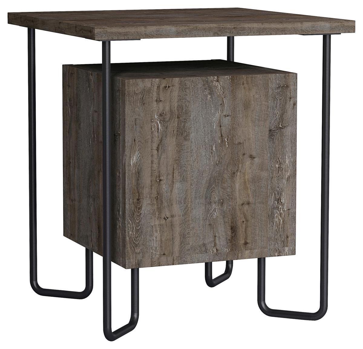 Nachttisch Acres ca. 40x45x40 cm Dunkelbraun - Dunkelbraun/Schwarz, Design, Holzwerkstoff/Metall (40/45/40cm) - Livetastic