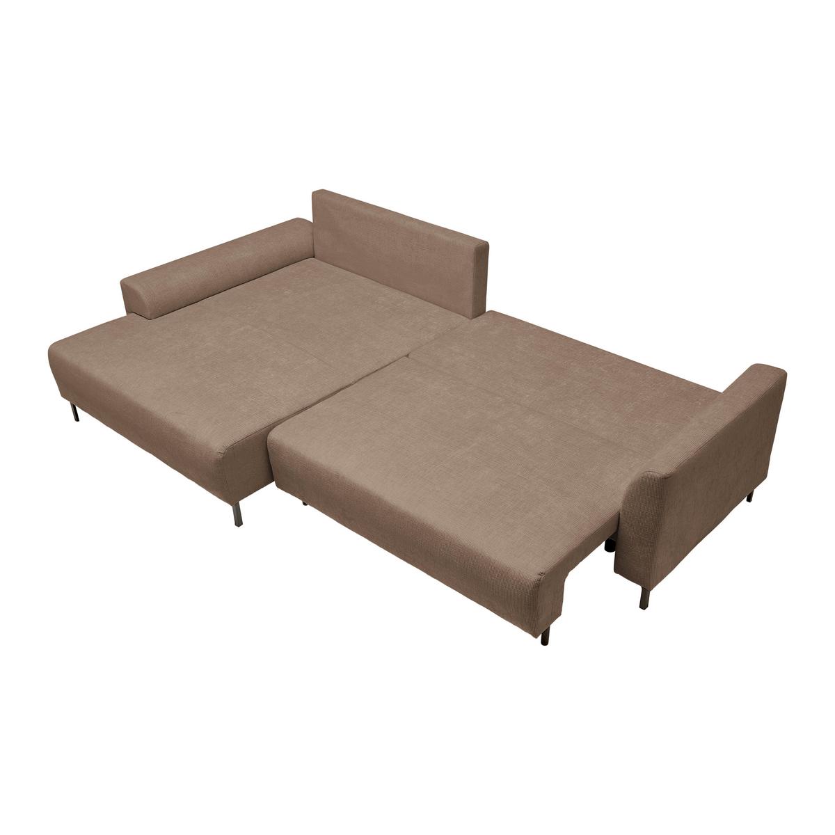 Ecksofa Integra Cappuccino - Schwarz/Cappuccino, Textil/Metall (170/81-93/294cm) - Mömax