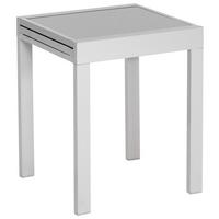 Balkontisch ausziehbar Ambia Garden Metall/Glas 65 cm - Silberfarben, KONVENTIONELL, Glas/Metall (65/65/75cm) - Gardenson