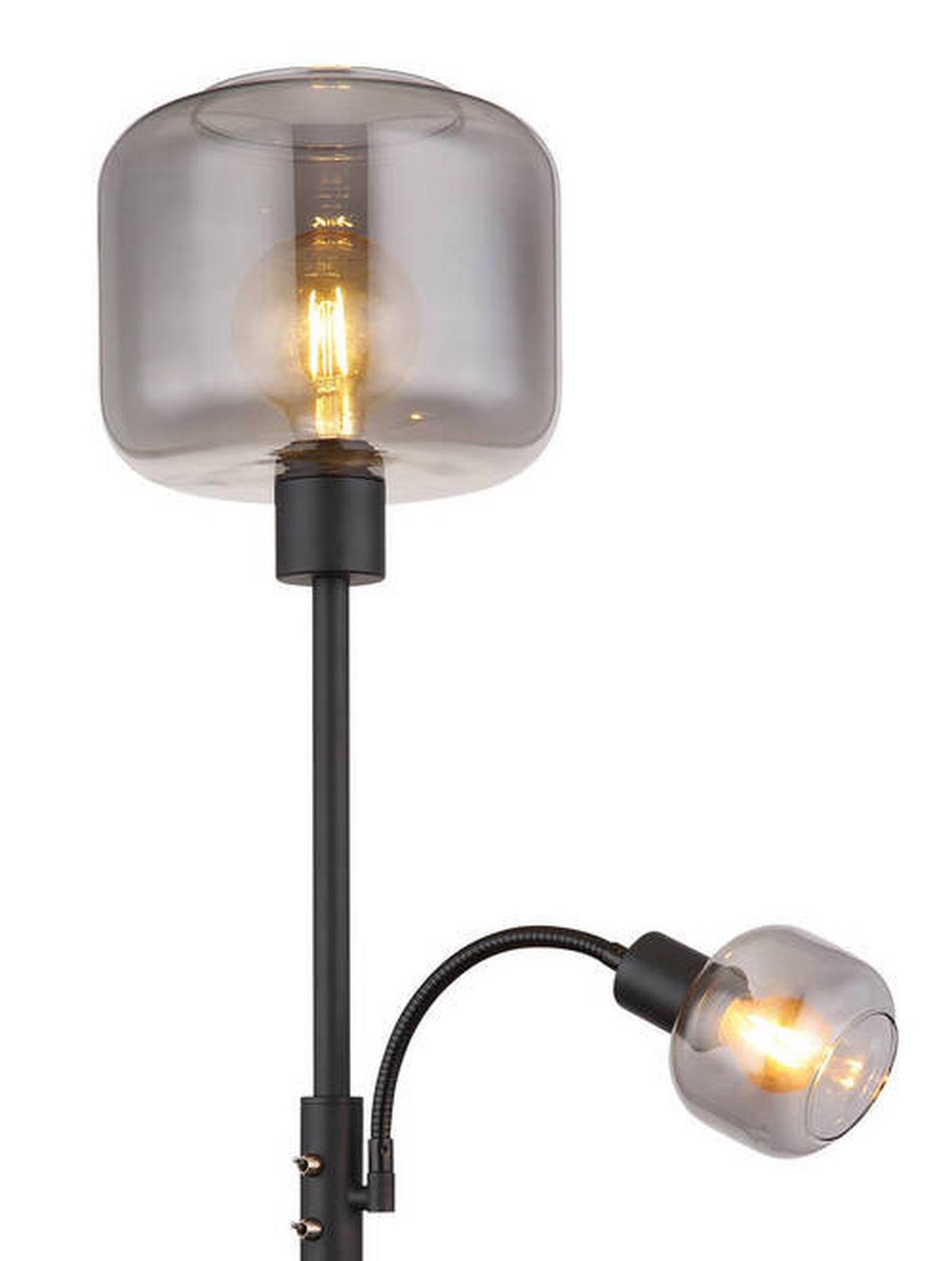 Svjetiljka Podna 15566s Giuseppe - crna, Design, staklo/metal (25/165cm) - Globo