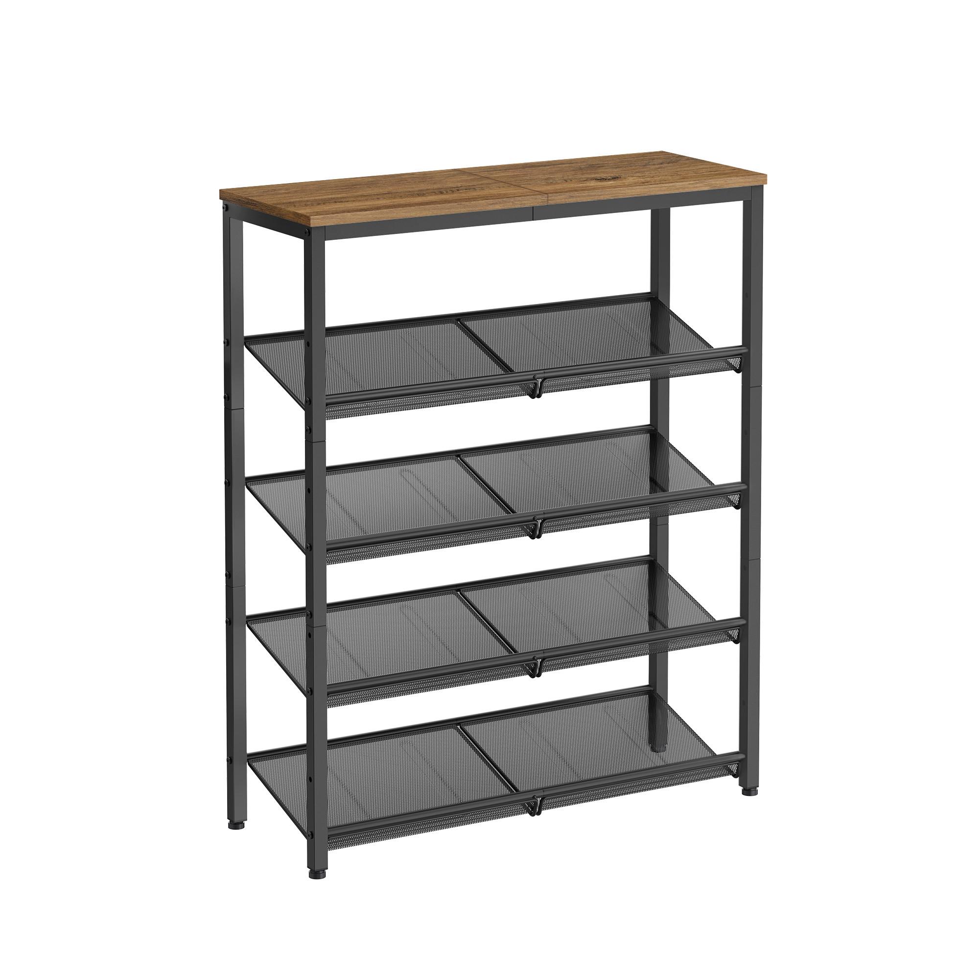 Regal Braun/Schwarz ca. 75x93x28 cm - Schwarz/Braun, Trend, Holzwerkstoff/Metall (75/93/28cm) - MID.YOU