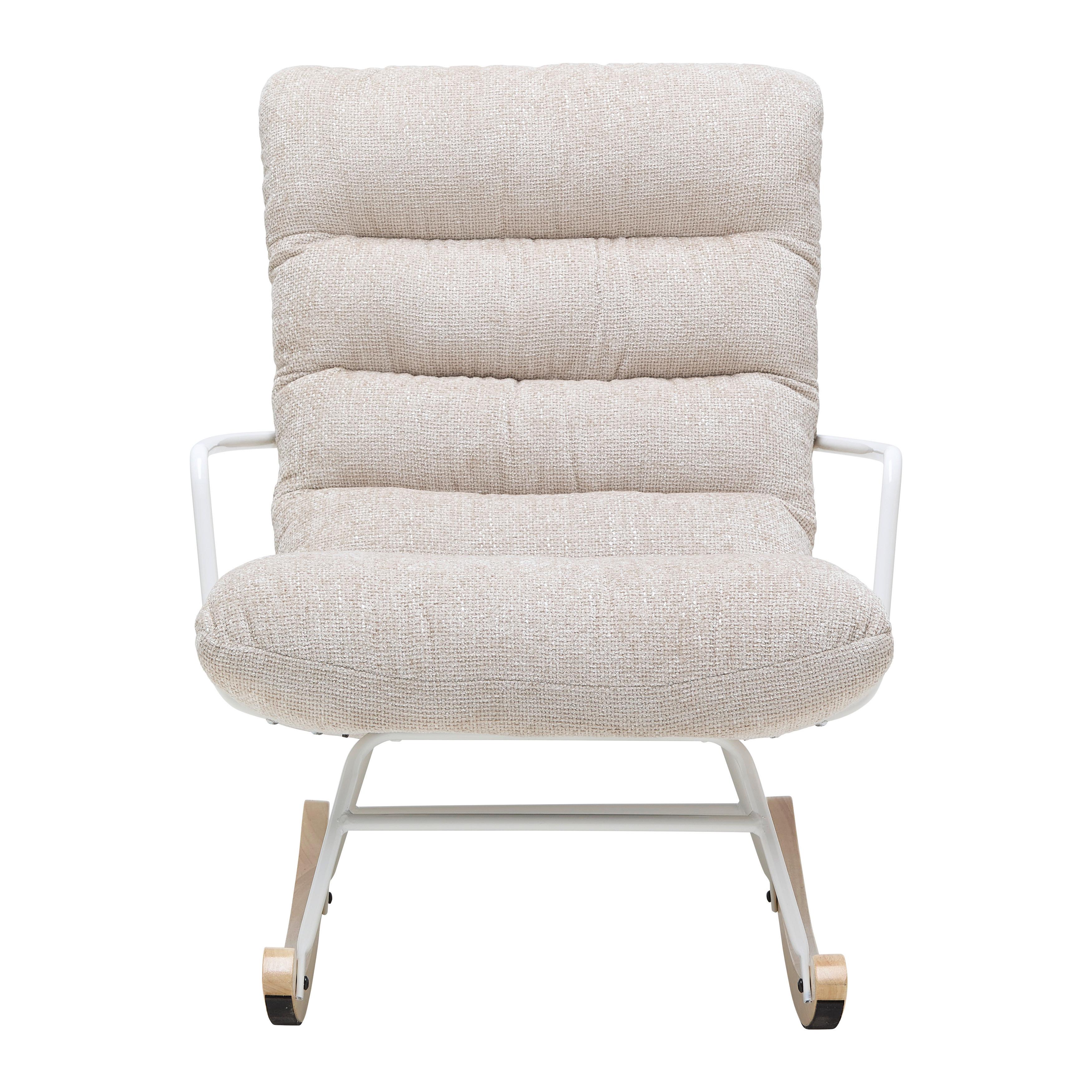 GUNGFÅTÖLJ SWINGO - vit/cremefärgad, Modern, metall/trä (72/96/110cm) - Mömax