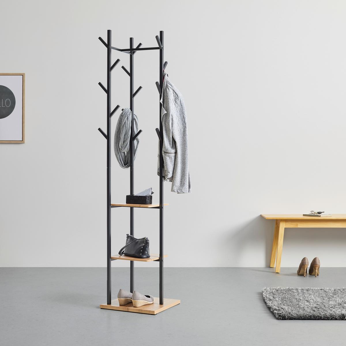 Garderobenständer Lugo Schwarz - Schwarz, MODERN, Holzwerkstoff/Metall (40/182/40cm) - Mömax