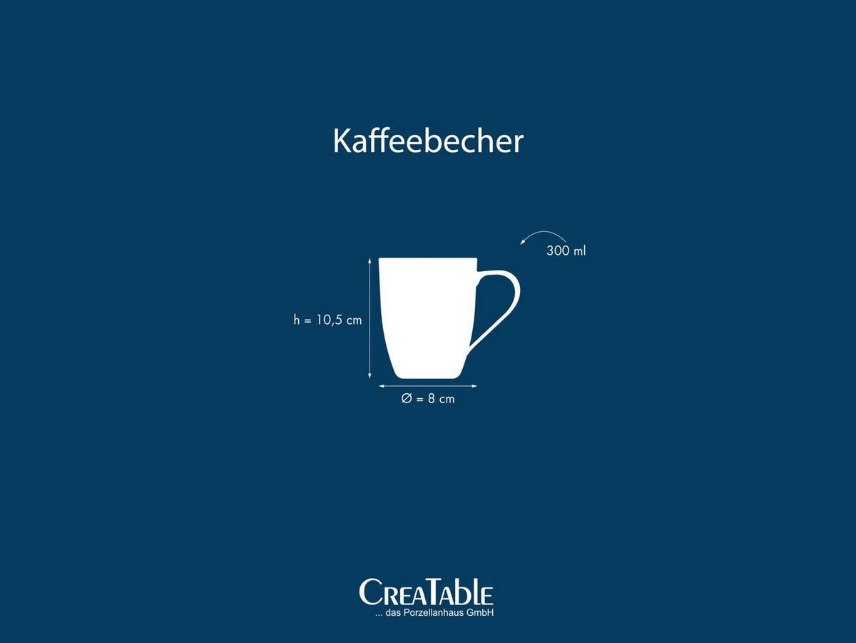 Kaffeebecherset Weiß, 6-teilig - Weiß, Basics, Keramik (300ml) - Creatable
