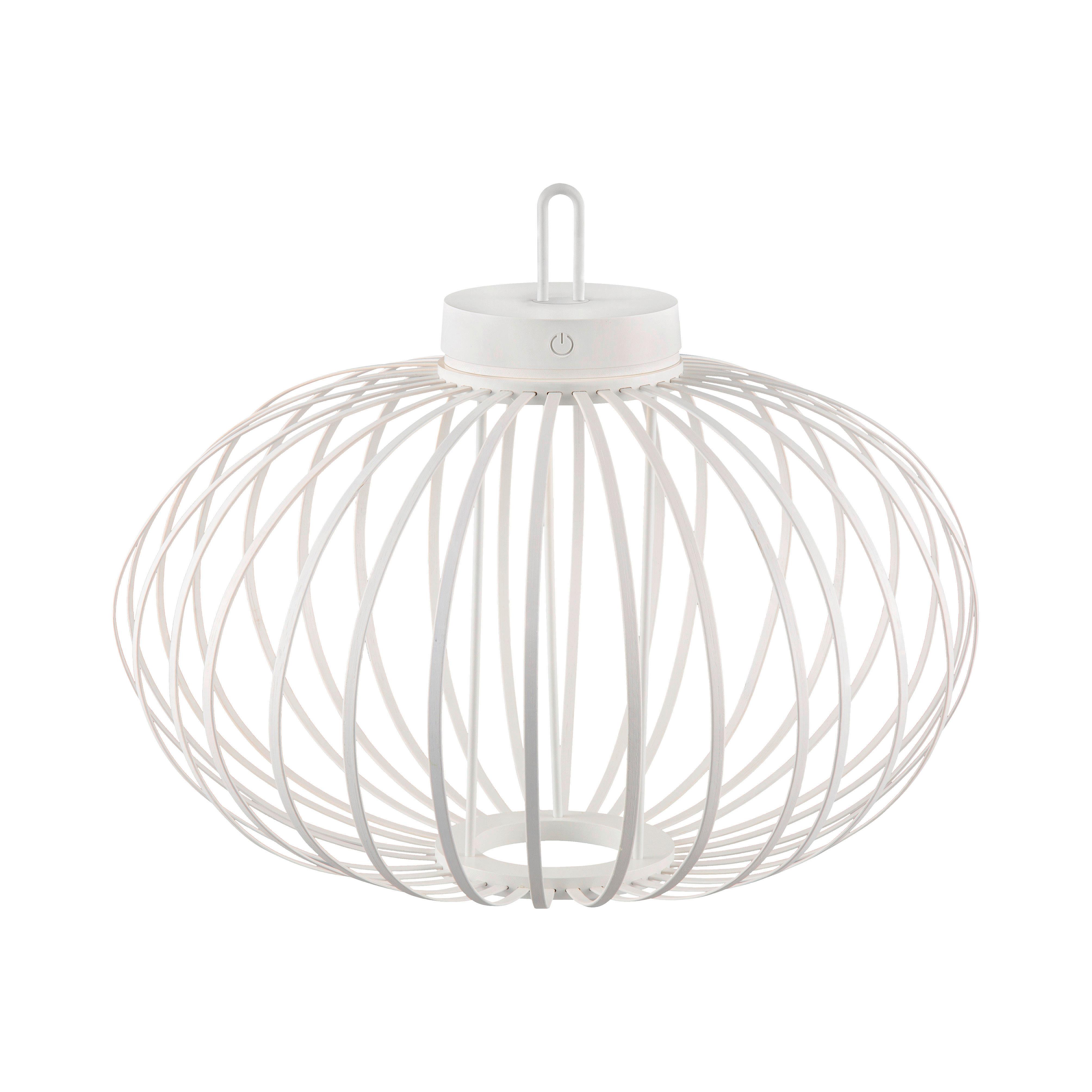 Akku-Tischleuchte Akuba Weiß max. 1,5 Watt - Weiß, Basics, Holz/Kunststoff (46/46/37cm)