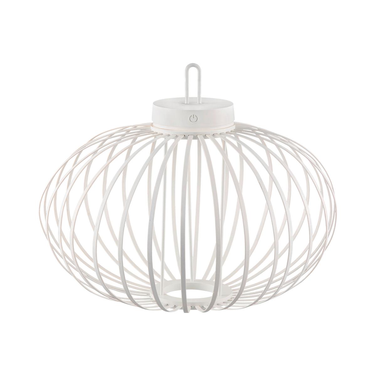 Akku-Tischleuchte Akuba Weiß max. 1,5 Watt - Weiß, Basics, Holz/Kunststoff (46/46/37cm)
