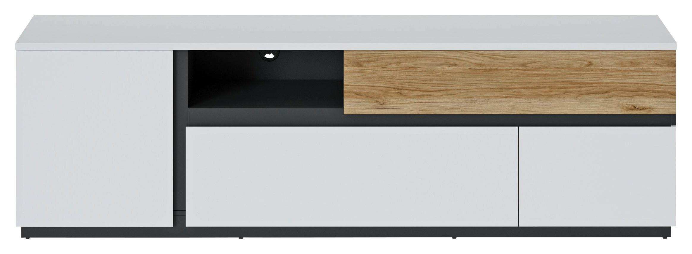 Tv Komoda Novena - bijela/boje hrasta, Trend, drvni materijal/plastika (210,5/63,1/40cm) - Modern Living