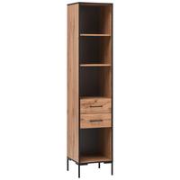 Standregal Serie 2000 Eiche - Eichefarben/Schwarz, KONVENTIONELL, Holzwerkstoff/Metall (40,2/194,2/39cm) - MID.YOU