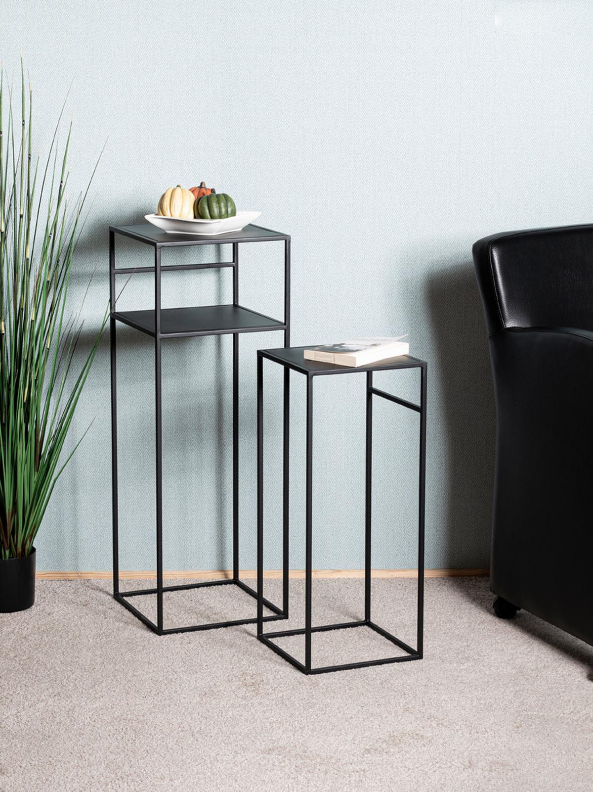 Blumentisch in Schwarz - Schwarz, Modern, Metall (30/26/85/63/30/26cm) - Mömax