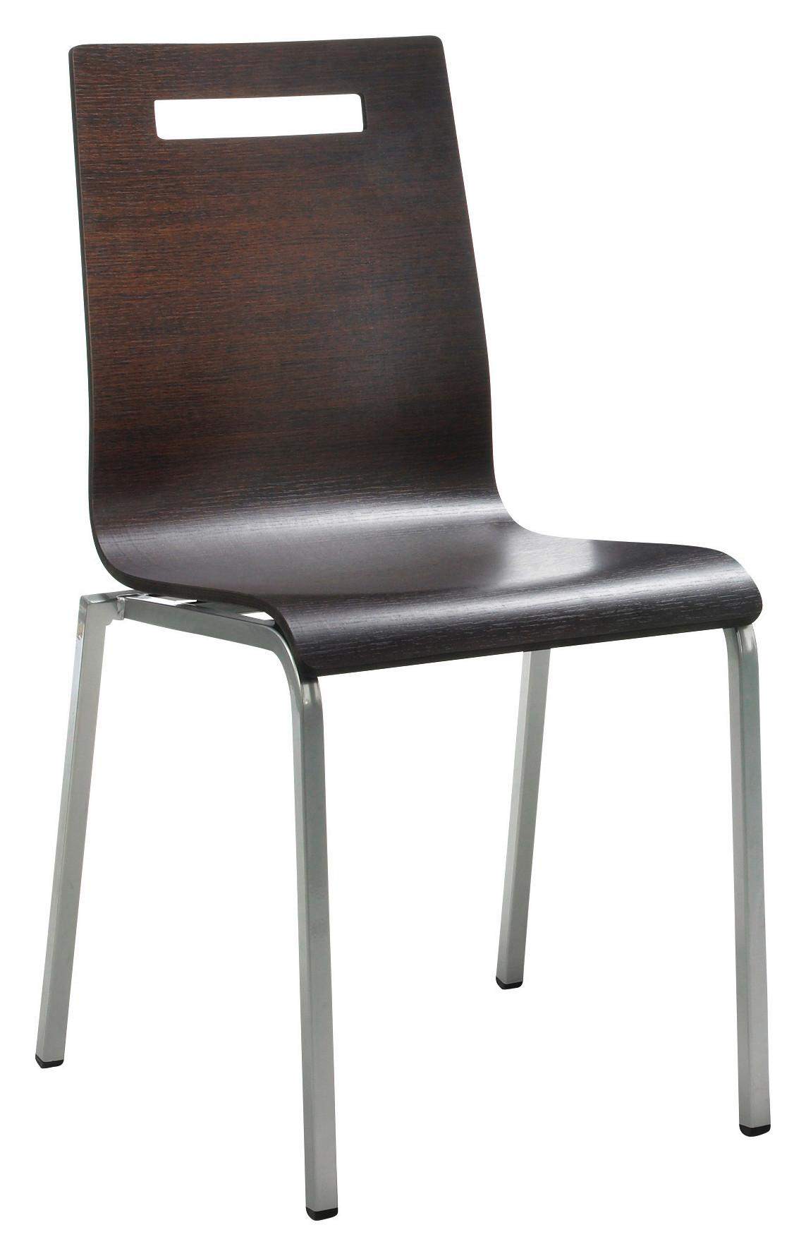 Besucherstuhl "My Life" , wengefarbe - Wengefarben/Silberfarben, Basics, Holz/Metall (48/87/55cm) - MID.YOU