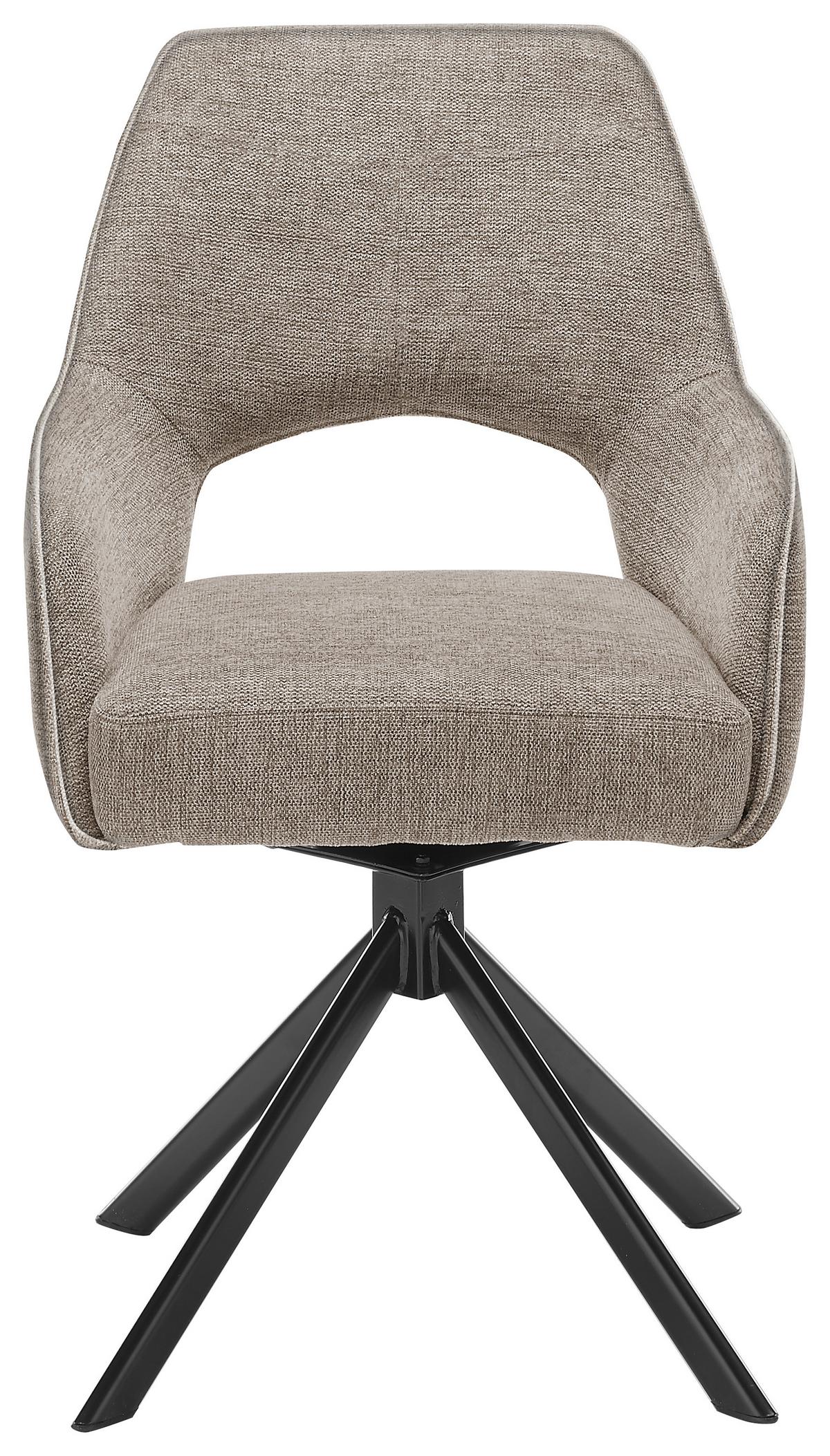 KRZESŁO Z PODŁOKIETNIKAMI WINSTON -MR- - czarny/taupe, Design, metal/tkanina (58/89/62cm) - SetOne by Musterring