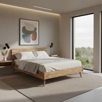 Bett Danzig ca. 160x200 cm Wildeiche Echtholz - Wildeiche, MODERN, Holz (160/200cm) - Bessagi Home