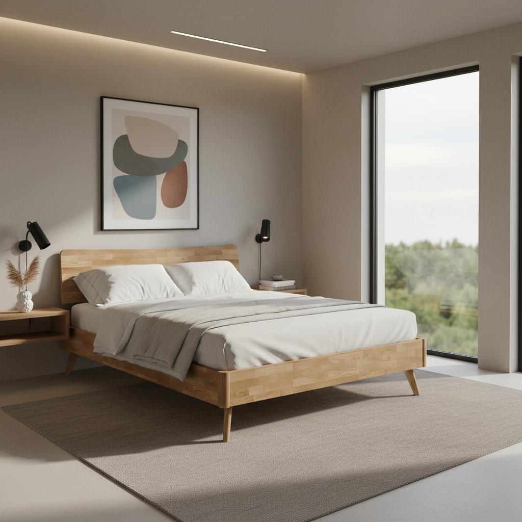 SÄNG DANZIG - vildek, Modern, trä (160/200cm) - Bessagi Home