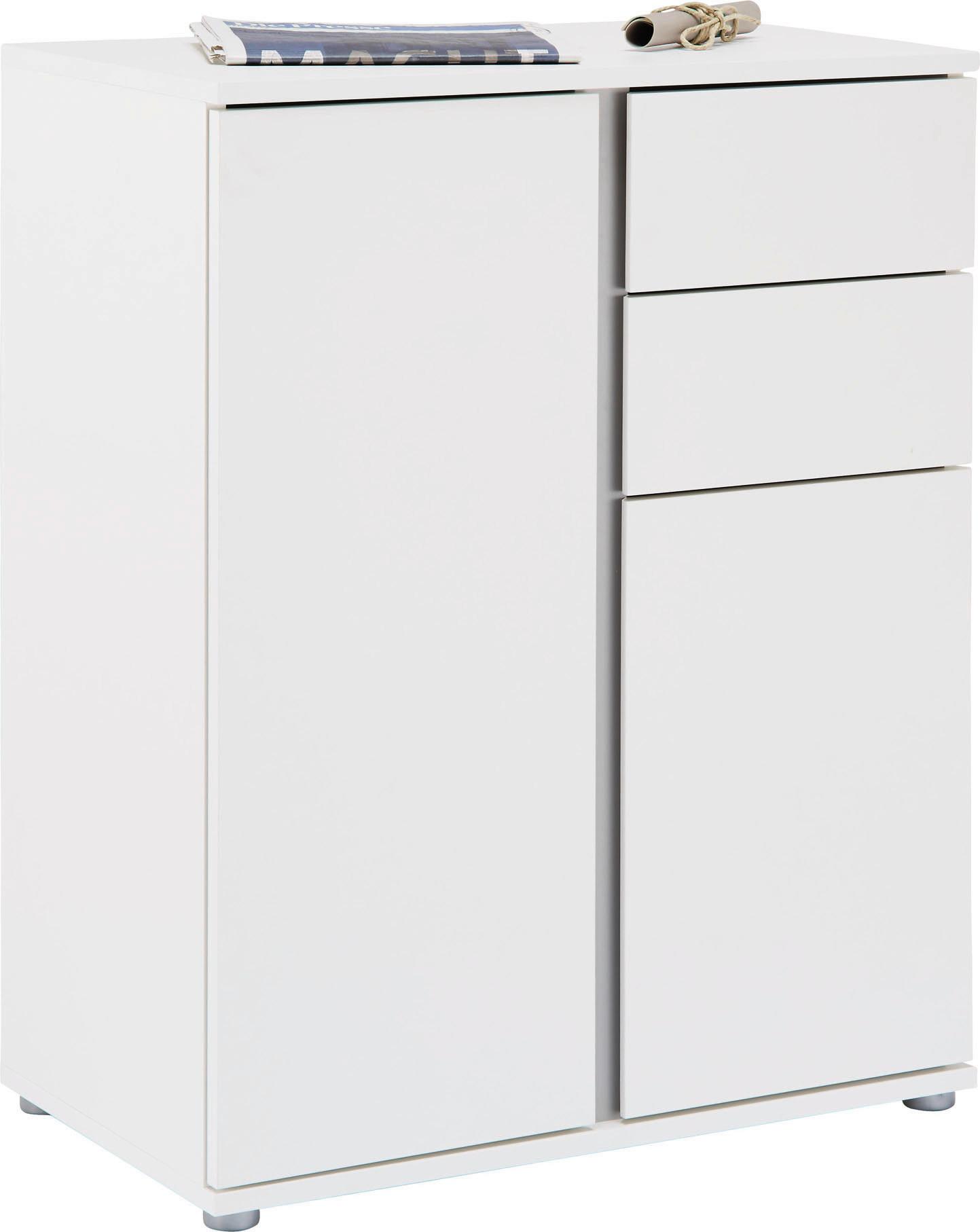 Kommode in Weiß - Weiß/Grau, MODERN, Holzwerkstoff/Kunststoff (75/95/43cm) - Modern Living