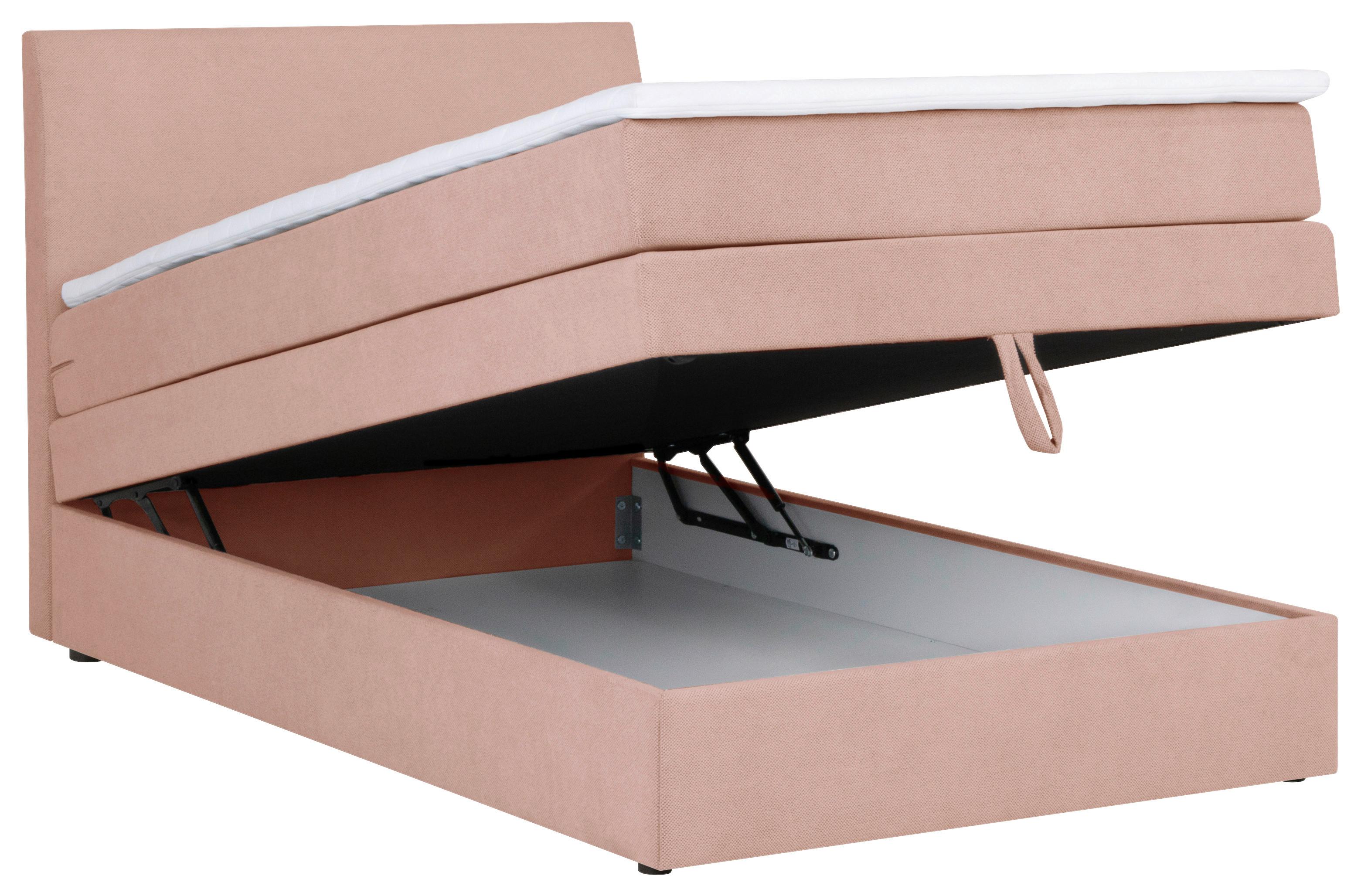 Boxspring Krevet Wickie - ružičasta/crna, Konvencionalno, drvo/tekstil (90/200cm) - Modern Living