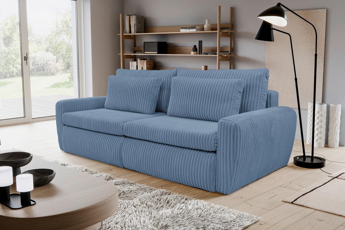 Canapea extensibila MEVI - albastru, Modern (240/72-90/120cm) - Premium Living