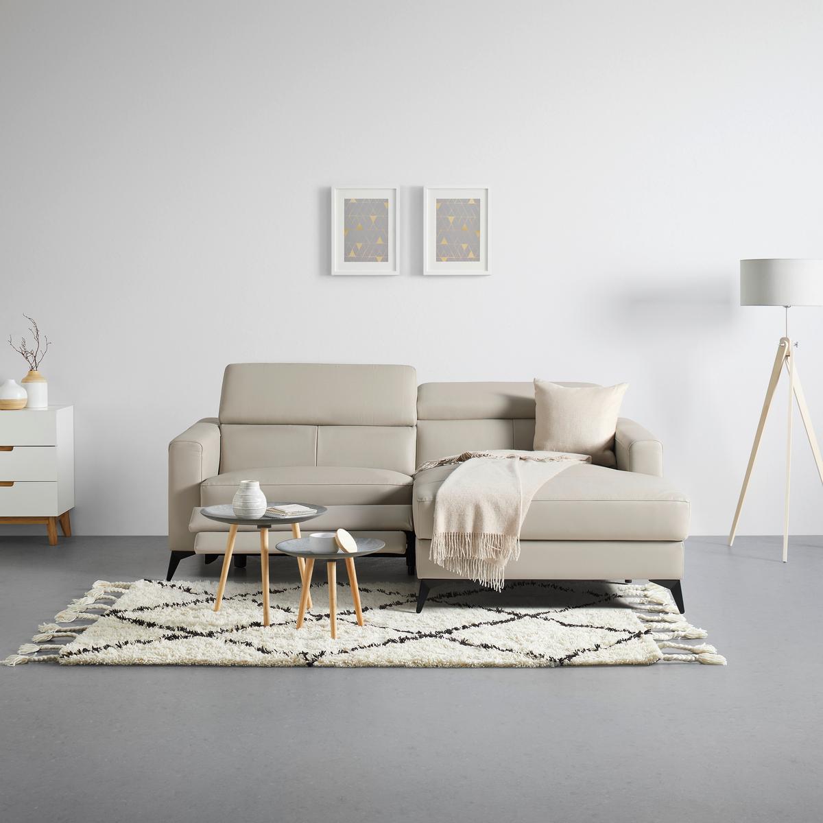 Sedežna Garnitura Bari - črna/bež, Konvencionalno, kovina/tekstil (214/75-95/102-163cm) - Mömax