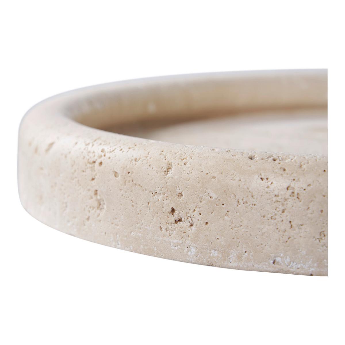 Serviertablett Tray Beige - Beige, Design, Stein (25.5/2.5/25.5cm)